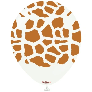 Baloane latex 30cm Safari Giraffe - White Print - Caramel - Img 2