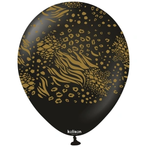 Baloane latex 30cm Safari Mutant - Black Print Colour - Gold - Img 2