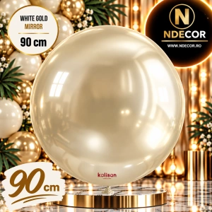 Balon Jumbo Latex 90cm White Gold Mirror 5011