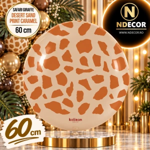 Balon latex jumbo 60cm Safari Giraffe - Desert Sand Print - Caramel