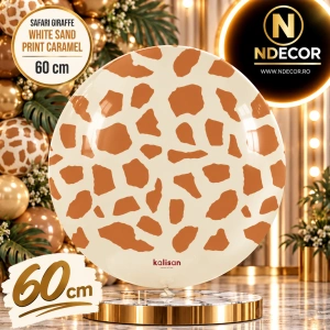 Balon latex jumbo 60cm Safari Giraffe - White Sand Print - Caramel