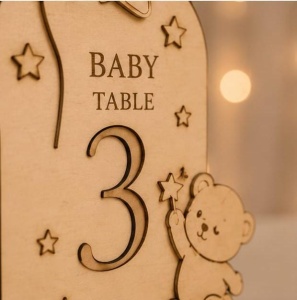 Numere de masă Baby Star – Placaj Natur | 15 cm / 20 cm - Img 2