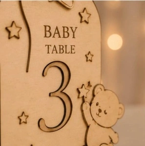 Numere de masă Baby Star – Placaj Natur | 15 cm / 20 cm - Img 2
