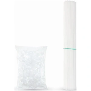 Set 100 Bete si Rozete plastic pentru baloane - Img 2