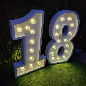 Set Cifre Luminoase 18 cu LED – 100 cm | Cifre Volumetrice pentru Evenimente & Aniversări