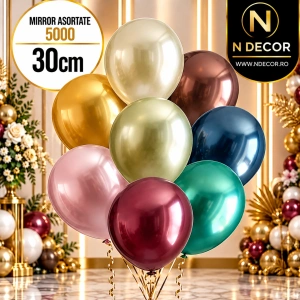 Baloane latex 30cm Mirror Asortate Kalisan 5000