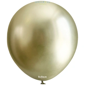 Baloane latex 30cm Mirror Green Gold Kalisan 5012 - Img 3
