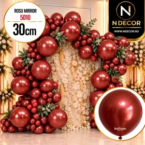 Baloane latex 30cm Rosu Mirror 5010 - Img 2