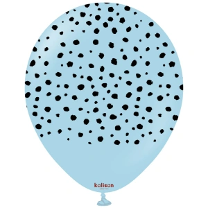 Baloane latex 30cm Safari Cheetah - Macaron Blue Print Colour - Black - Img 2