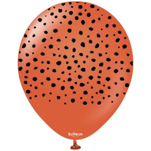 Baloane latex 30cm Safari Cheetah - Rust Orange Print - Black - Img 2
