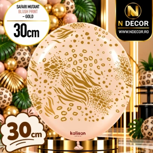 Baloane latex 30cm Safari Mutant - Blush Print Colour - Gold