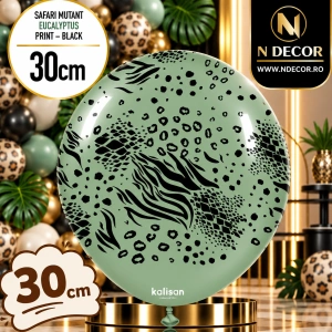 Baloane latex 30cm Safari Mutant - Eucalyptus Print Colour: Black