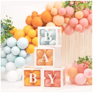 Set 4 cutii albe de carton BABY 30x30cm - Img 3
