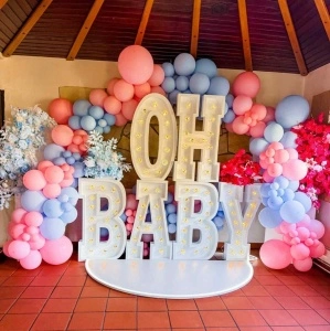 Set Litere OH BABY cu LED – 100 cm | Litere Volumetrice pentru Botez & Baby Shower - Img 2