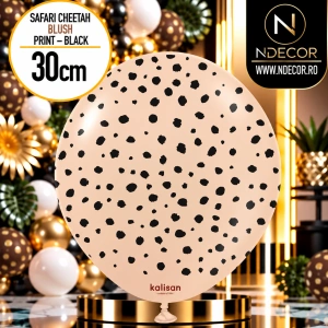 Baloane Latex 30cm Safari Cheetah - Blush Print Colour - Black