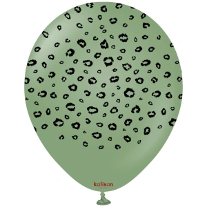 Baloane latex 30cm Safari Leopard - Eucalyptus Print - Black - Img 2