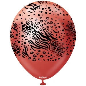 Baloane latex 30cm Safari Mutant - Mirror Red Print - Black - Img 2