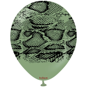 Baloane latex 30cm Safari Snake N - Eucalyptus Print - Black - Img 2