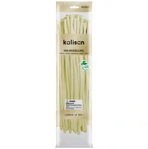 SET 50 Baloane Latex Modelaj Macaron Pale Yellow Nozzle Up 260M 3008