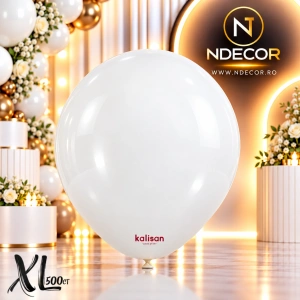 SET 500 Baloane Latex 28cm Opac Snow White Satin XL 7050