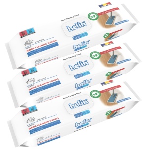 PACHET 3 X Servetele umede pentru mop si suprafete multiple Helin parfum Sapun Alb cu bicarbonat si otet alb 36 bucati, fara clor si coloranti