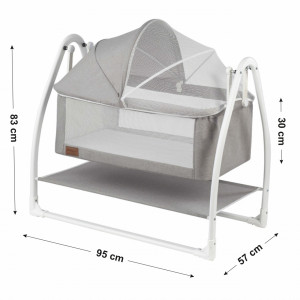 Patut 2 in 1 PUANTI Nova Gold, 95x57x83 cm, Gri - Img 2