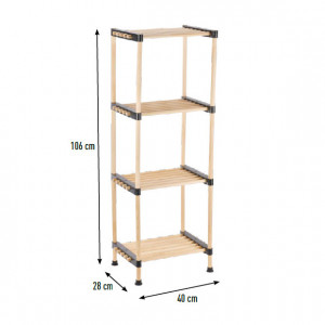 Raft modular RF.4004, etajera 4 polite, lemn, 40x28x106 cm, natural