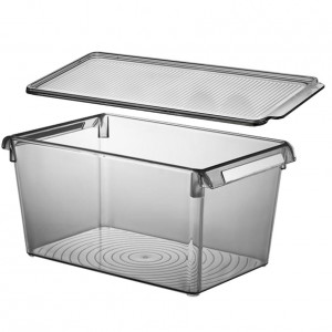 Organizator Frigider Alimente cu capac VA™ VP.421 MINA, 5 lt, Transparent Antracit