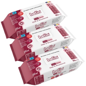 PACHET 3 X Servetele Umede Helin FLORAL Multisuprafete cu Otet si bicarbonat, 100 Buc, igienice, fara clor - Img 2