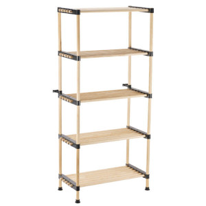 Raft modular RF.5605, etajera 5 polite, lemn, 56x28x120 cm, natural - Img 4