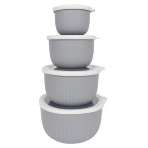 Set 4 caserole rotunde VA™ VP.047 LUX, 0.5, 1, 2, 3 lt, capac de vidat, Anthracit