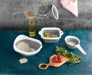 Set Strecuratoare din silicon pliabila VA™ VP-154, 4 piese, Gri