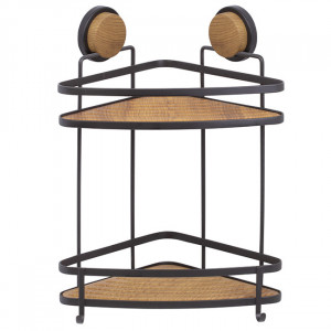 Coltar pentru baie Niovel® Elegance, 2 nivele, 23x23x14 cm, Negru Mat