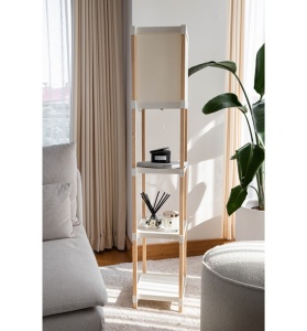 Lampa cu Raft MODERN FWD.2020-1, Etajera din Lemn cu 3 Rafturi, 29x25x133cm - Img 4