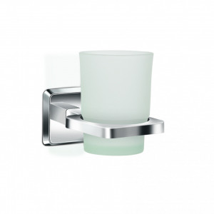 Pahar baie pentru periute dinti Karlim Milet 37002K, crom/sticla