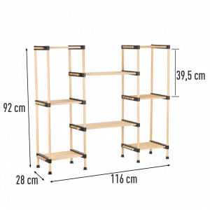 Raft modular RF.1168, din lemn cu 8 etajere suport, 116 x 92 X 28cm - Img 2