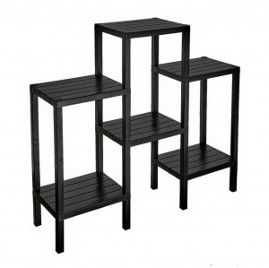 Raft universal, MLT etajera cu 6 polite si 4 moduri diferite de montare, 109x100x33 cm, Negru - Img 2