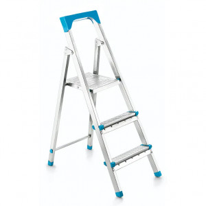 Scara Pliabila Metal Perilla 3 Trepte, 2 trepte si 1 platforma, Gri
