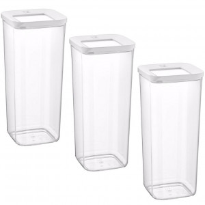 Set 3 Cutii pentru alimente VA™ VP.183, 3x1700 ml, Transparent si Alb
