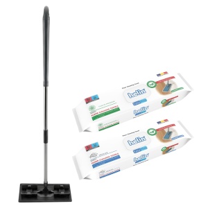SET Mop Plat + 2 X 36 Buc Servetele umede pentru mop si suprafete multiple Helin, bicarbonat si otet alb, fara clor si coloranti - Img 2