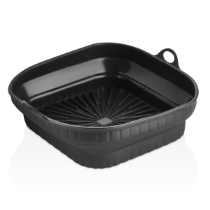 Tava Copt Pliabila Perilla Din Silicon, Potrivita Pentru Air Fryer, Microunde, Cuptor, Frigider, Manere, Rezistenta La Temperaturi Inalte, Usor De Curatat, Reutilizabila, Negru