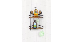 Coltar pentru baie Niovel® Elegance, 2 nivele, 23x23x14 cm, Negru Mat - Img 2
