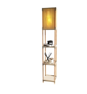 Lampa cu Raft ELEGANT FWD.2020-2, Etajera din Lemn cu 3 Rafturi, 29x25x133cm