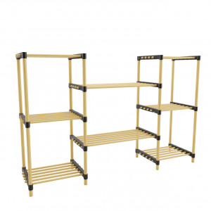 Raft modular RF.1168, din lemn cu 8 etajere suport, 116 x 92 X 28cm - Img 3