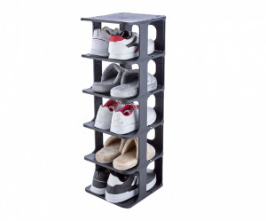 Raft universal, INC etajera cu 6 polite, pretabil incaltaminte, 80x28x25 cm, Negru