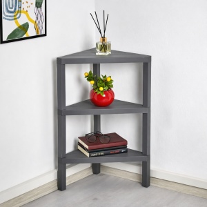 Raft universal Niovel® RFT , etajeră de colț cu 3 polițe din plastic, 50 X 72 cm, Gri