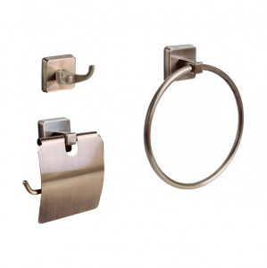 Set accesorii baie, cu trei piese, Karlim Milet Antic Gold 3 in 1, ML.AG.5001