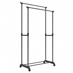 Umeras, pentru haine, de sine statator, Perilla® HS2, Dublu, 42 x 80 x 88 -153 cm, Negru