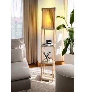 Lampa cu Raft ELEGANT FWD.2020-2, Etajera din Lemn cu 3 Rafturi, 29x25x133cm - Img 2