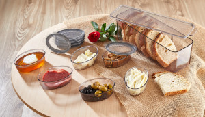 Organizator Frigider mic dejun cu capac VA™ VP.257, 7 piese, Transparent Anthracit - Img 2